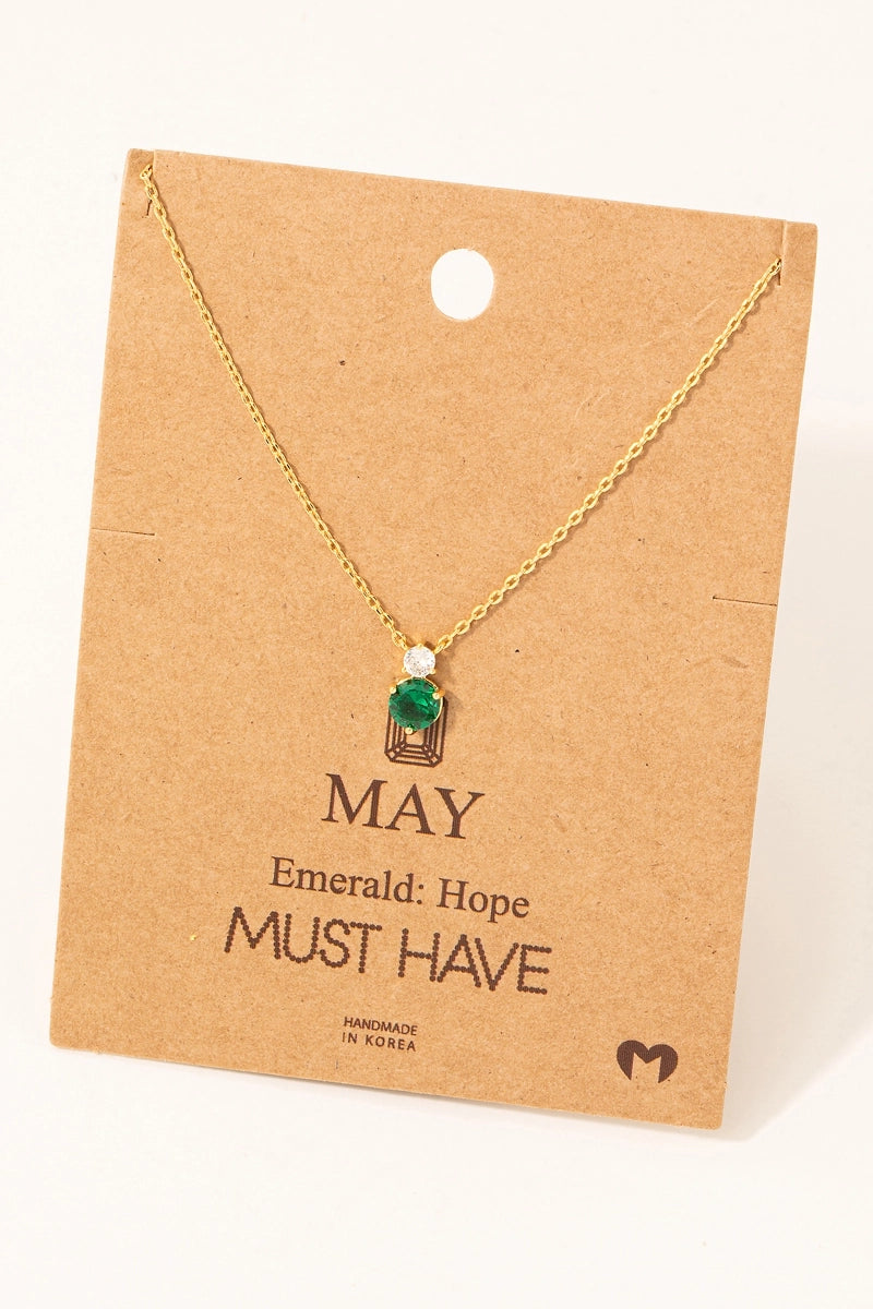 Birthstone Pendant Necklace