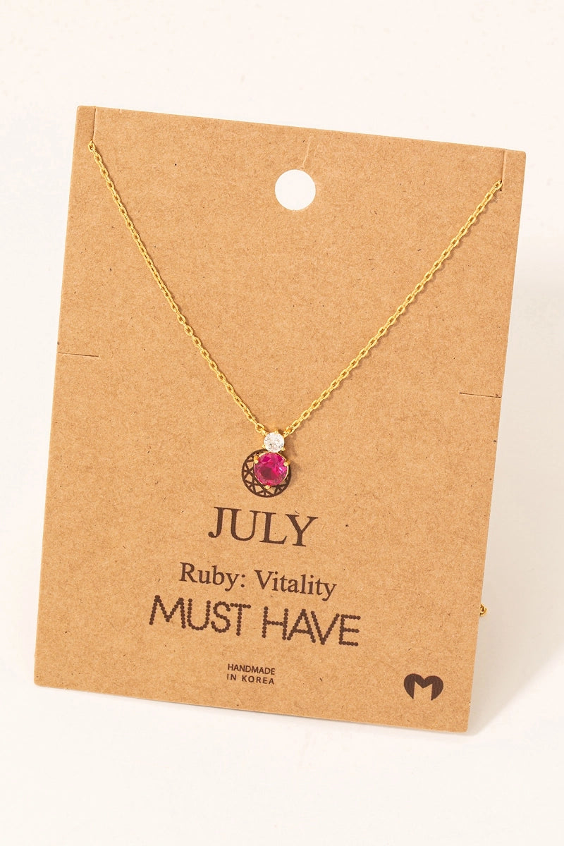 Birthstone Pendant Necklace