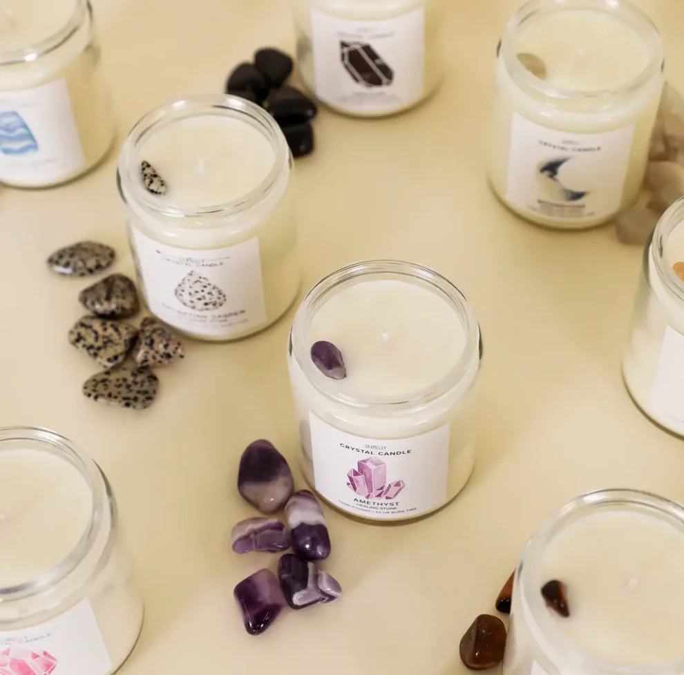 9oz. Watercolor Crystal Candle